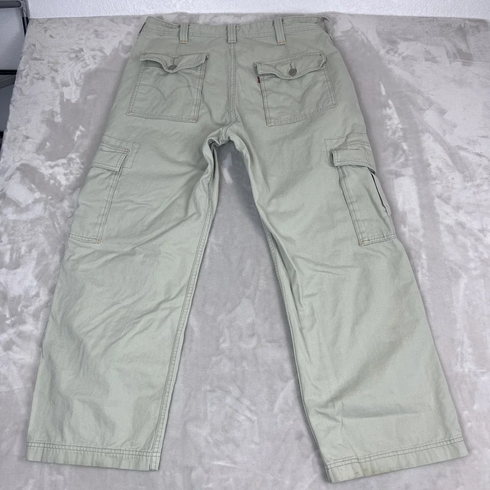 Vintage‎ Levis Cargo Pants Mens 36x30 Beige Baggy Utility Y2K Grunge Rugged READ